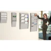 Présentoir mural - 20 cases verticales pour document format A4 - gris
