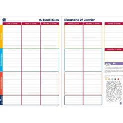 Quo Vadis - Agenda année scolaire - 2026-2027 - Mon Agenda Malin - Français - Multicolore - 21x29,7 cm - Papier Clairefontaine blanc - Fabrication française