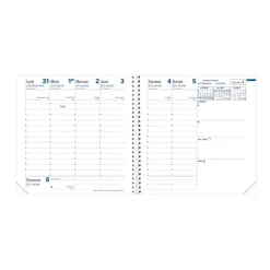 Quo Vadis - Agenda année scolaire - Spiralé - 2026-2027 - Exécutif S Septembre - Semainier Planning - Français - Club - Rouge - 13 mois de août à août - 16x16 cm