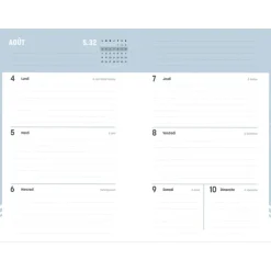 Quo Vadis - Agenda année scolaire - 2026-2027 - Hebdocolor 15 - Semainier Horizontal - Français - Canopy - Multicolore - 12 mois de août à juillet - 10x15 cm