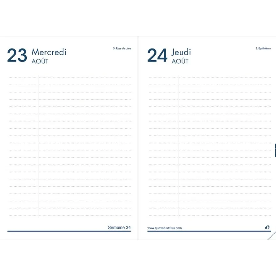 Quo Vadis - Agenda année scolaire - 2026-2027 - Textagenda 21 - Journalier - Français - Impala - Bleu - 12 mois de septembre à août - 13x21 cm - Papier Clairefontaine blanc - Fabrication française