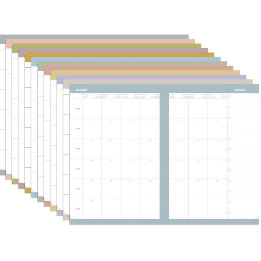 Quo Vadis - Agenda année scolaire - 2026-2027 - Universitaire Color - Semainier Planning - Multilingue - Festy - Bleu - 13 mois de août à août - 10x15 cm