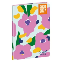 Quo Vadis - Agenda année scolaire - 2026-2027 - Hebdocolor 15 - Semainier Horizontal - Français - Canopy - Multicolore - 12 mois de août à juillet - 10x15 cm