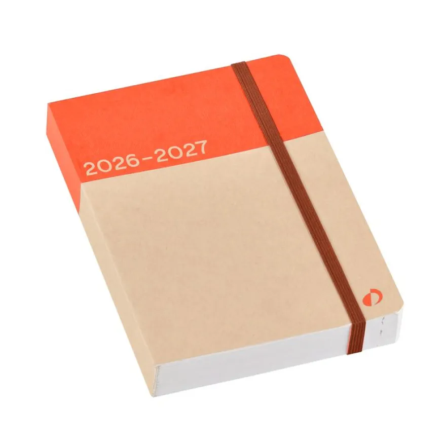 Quo Vadis - Agenda année scolaire - 2026-2027 - Eurotextagenda Recyclé - Journalier - Multilingue - Orange - 12 mois de août à juillet - 12x17 cm