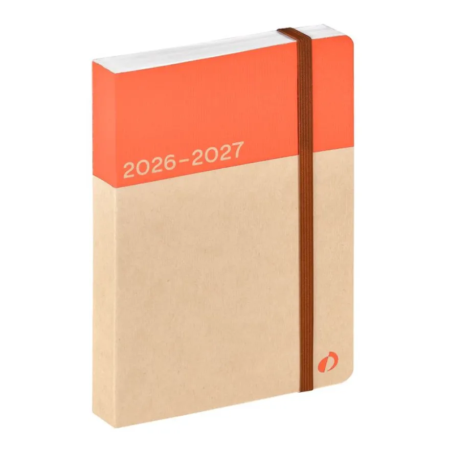 Quo Vadis - Agenda année scolaire - 2026-2027 - Eurotextagenda Recyclé - Journalier - Multilingue - Orange - 12 mois de août à juillet - 12x17 cm