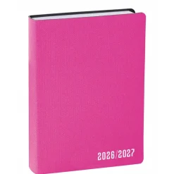 Quo Vadis - Agenda année scolaire - 2026-2027 - Eurotextagenda - Journalier - Multilingue - Galaxy - Rose - 12 mois de août à juillet - 12x17 cm - Papier Clairefontaine blanc - Fabrication française