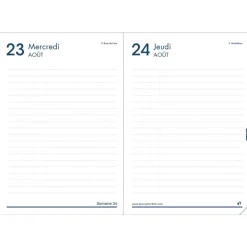 Quo Vadis - Agenda année scolaire - 2026-2027 - Textagenda 21 - Journalier - Français - Impala - Noir - 12 mois de septembre à août - 13x21 cm - Papier Clairefontaine blanc - Fabrication française