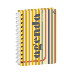 Quo Vadis - Agenda perpétuel - Spiralé - Semainier Horizontal - Français - Eterny - Multicolore - Perpétuel - 12x17 cm - Papier Clairefontaine blanc - Fabrication française