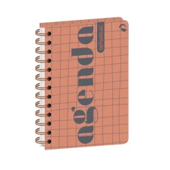 Quo Vadis - Agenda perpétuel - Spiralé - Semainier Horizontal - Français - Eterny - Multicolore - Perpétuel - 12x17 cm - Papier Clairefontaine blanc - Fabrication française
