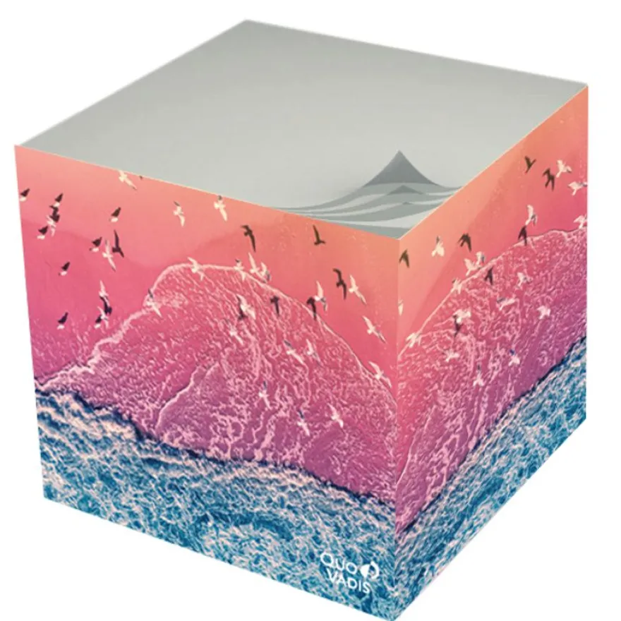 Quo Vadis - Bloc cube - Fantaisie - Multicolore - 9x9x8 cm - Papier Clairefontaine blanc - Fabrication française