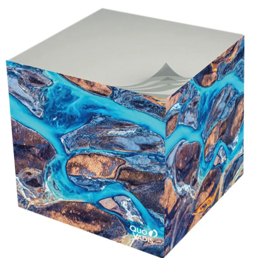 Quo Vadis - Bloc cube - Fantaisie - Multicolore - 9x9x8 cm - Papier Clairefontaine blanc - Fabrication française