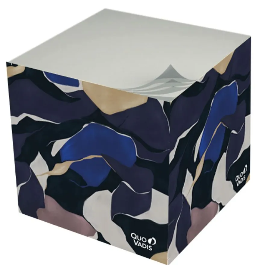 Quo Vadis - Bloc cube - Iconique - Multicolore - 9x9x8 cm - Papier Clairefontaine blanc - Fabrication française