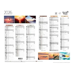 Quo Vadis - Calendrier éphéméride - 2025 - Français - Fantaisie - Multicolore - 12 mois de janvier à décembre - 27x21 cm - Papier Clairefontaine blanc - Fabrication française