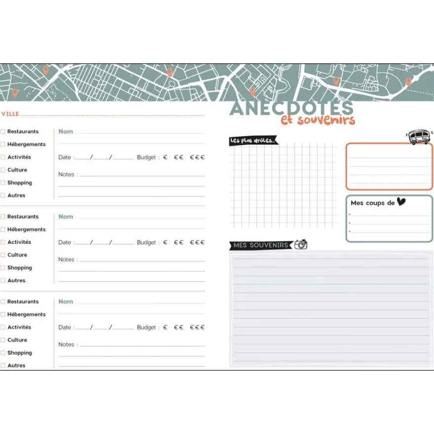 Quo Vadis - Carnet de bonnes adresses - Français - Carnets thématiques - Blanc - 15x21 cm - Papier Clairefontaine blanc - Fabrication française