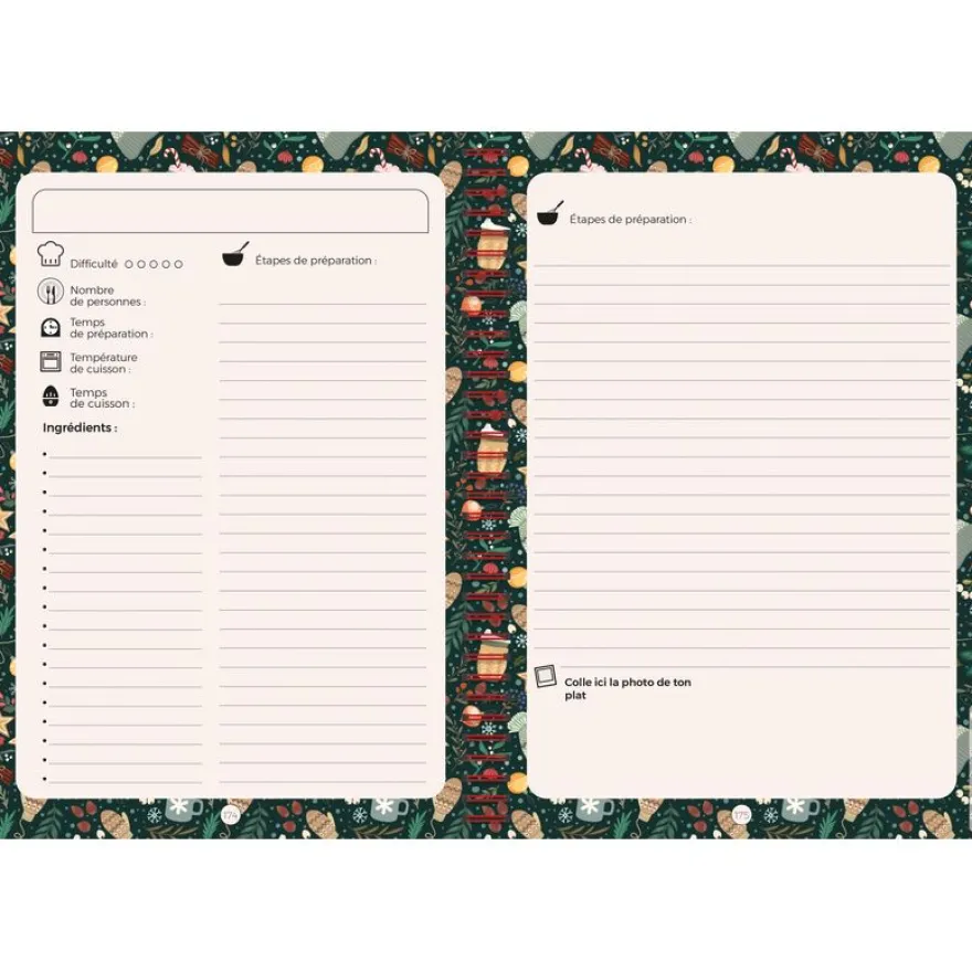 Quo Vadis - Carnet de Noël - Spiralé - Français - Carnets thématiques - Blanc - Perpétuel - 15x21 cm - Papier Clairefontaine blanc - Fabrication française