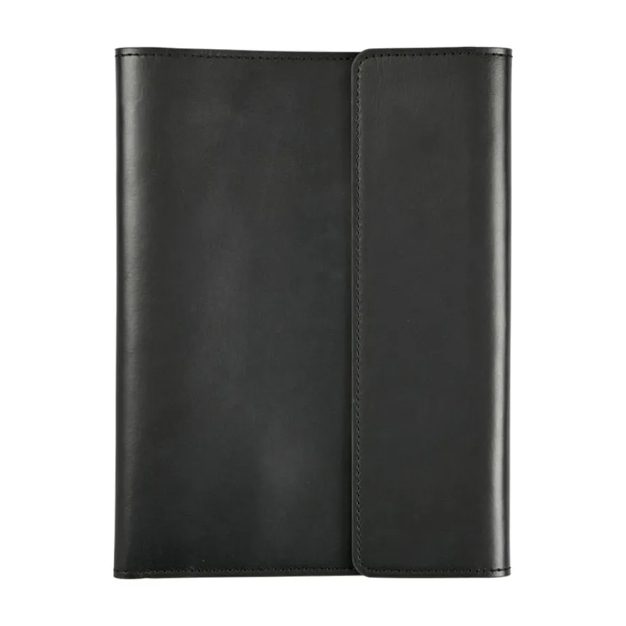 Quo Vadis - Etui carnet/tablette - Rangers - Noir - 19,5x26,5 cm - Cuir pleine fleur de buffle
