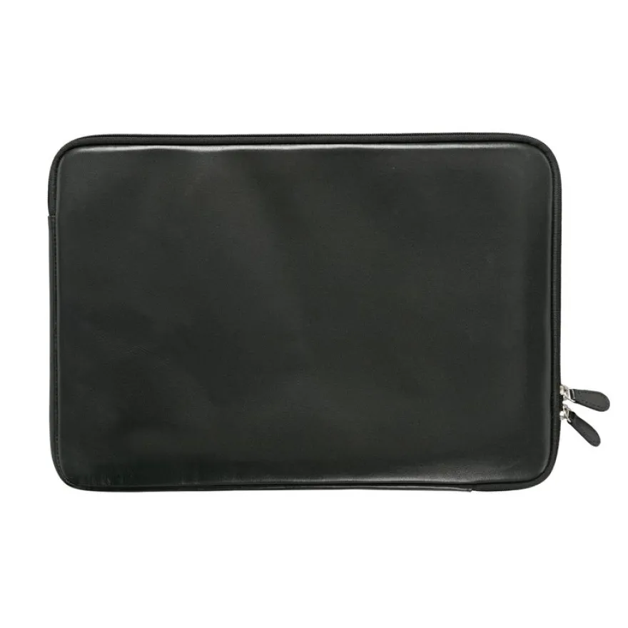 Quo Vadis - Housse ordinateur - Satiny - Noir - 37x26x1,5 cm - Cuir pleine fleur de vachette - 1 compartiment(s)