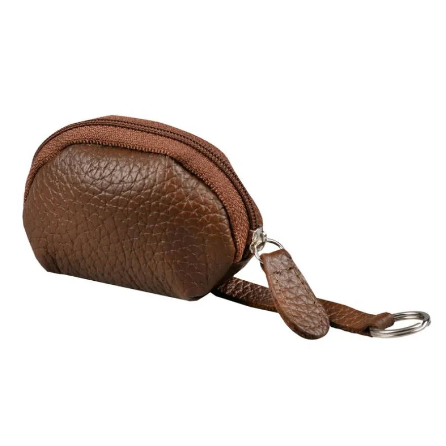Quo Vadis - Mini porte-clés/porte-monnaie - Goya - Marron - 7,5x4x7 cm - Cuir pleine fleur de vachette