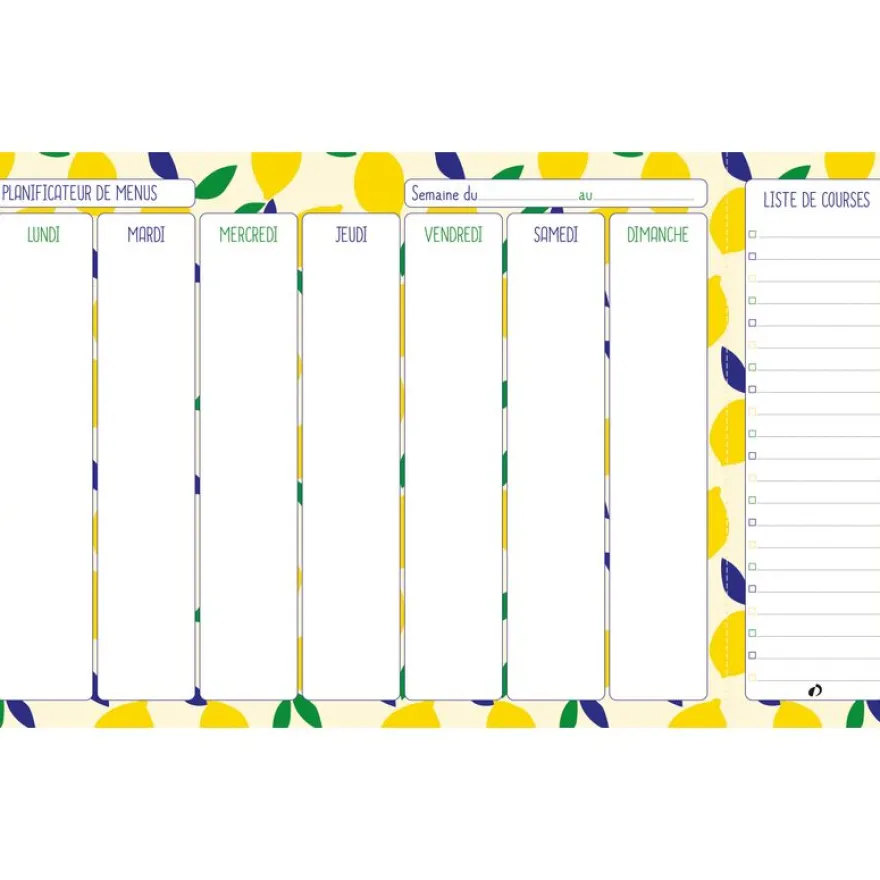 Quo Vadis - Planificateur de menus - Français - Carnets thématiques - Perpétuel - 16,5x26,5 cm - Papier Clairefontaine blanc - Fabrication française