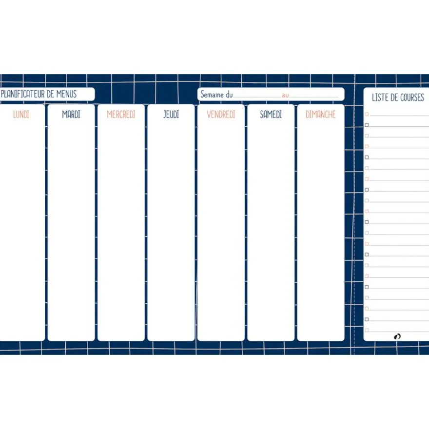 Quo Vadis - Planificateur de menus - Français - Carnets thématiques - Perpétuel - 16,5x26,5 cm - Papier Clairefontaine blanc - Fabrication française