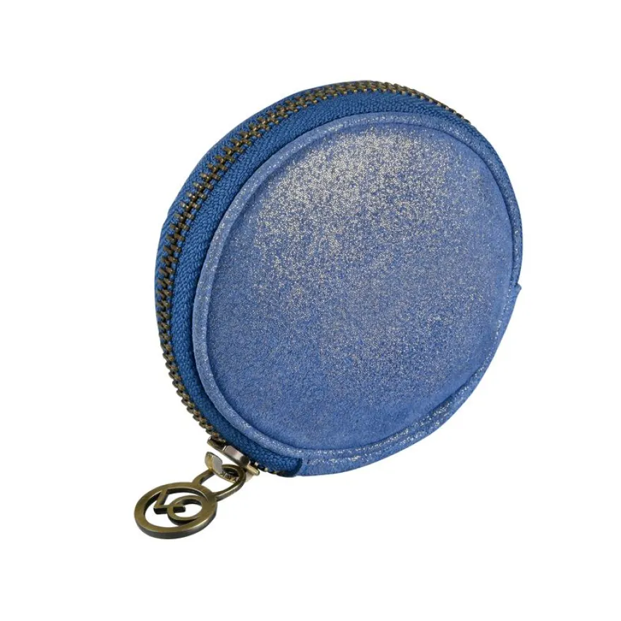 Quo Vadis - Porte-monnaie - Ronde - Julo - 9x9x4 cm - Cuir de vachette suédé - 1 compartiment(s)