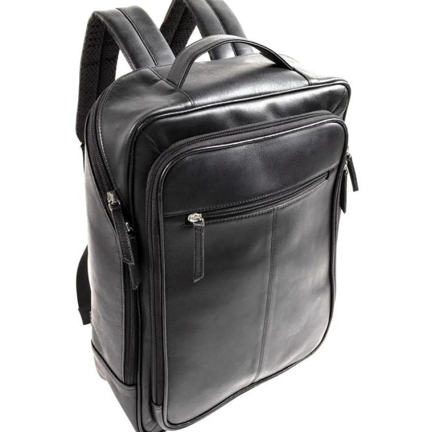Quo Vadis - Sac à dos - Rangers - Noir - 43x30x14 cm - Cuir pleine fleur de buffle - 2 compartiment(s) - Avec bretelles et poignée