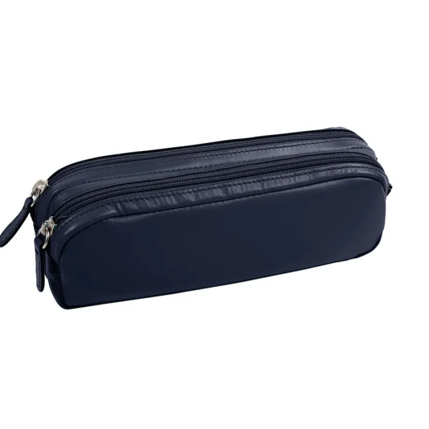 Quo Vadis - Trousse - Rectangle - Satiny - 21x6x7 cm - Cuir pleine fleur de vachette - 1 compartiment(s)