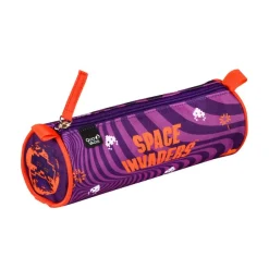 Quo Vadis - Trousse scolaire - Ronde - Space invaders - 23x8x8 cm - Toile (polyester) - 1 compartiment(s)