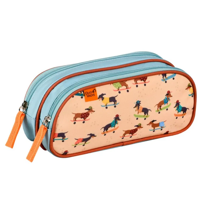 Quo Vadis - Trousse scolaire - Rectangle - Animascot - Toile (polyester) - 2 compartiment(s)