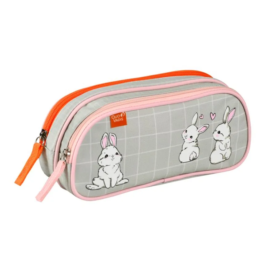 Quo Vadis - Trousse scolaire - Rectangle - Animascot - Toile (polyester) - 2 compartiment(s)