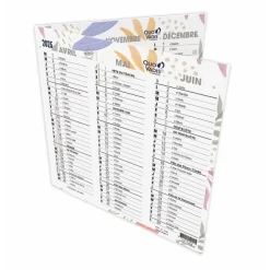 Quo Vadis Exotique - Calendrier origami 3 mois par face - 18 x 36 cm