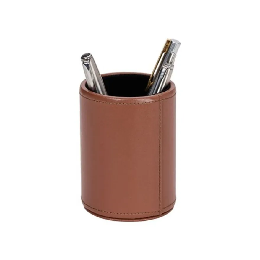 Quo Vadis Satiny - Pot à crayons - 7,5 x 10 cm - peau de vache - marron