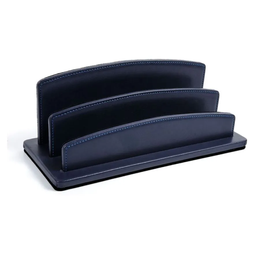 Quo Vadis Satiny - Trieur demi-rond 2 compartiments - 26 x 10,5 cm - bleu marine