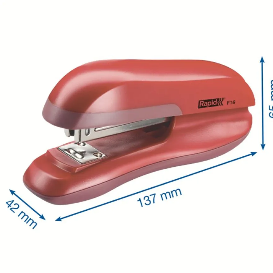 Rapid - Agrafeuse de bureau rouge - Fashion F16 Blister - capacité de 30 feuilles - agrafes 24/6 ou 26/6