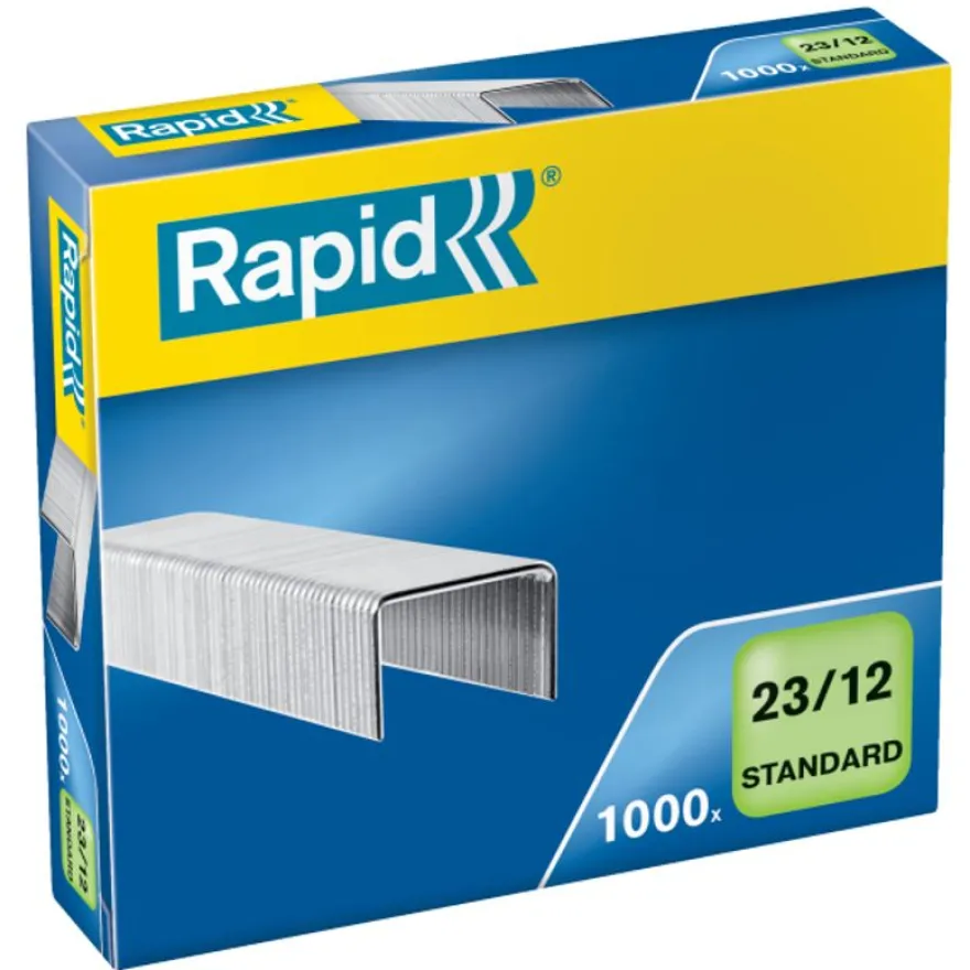 Rapid - Boîte de 1000 Agrafes 23/12 - jusqu'à 90 feuilles - acier galvanisé