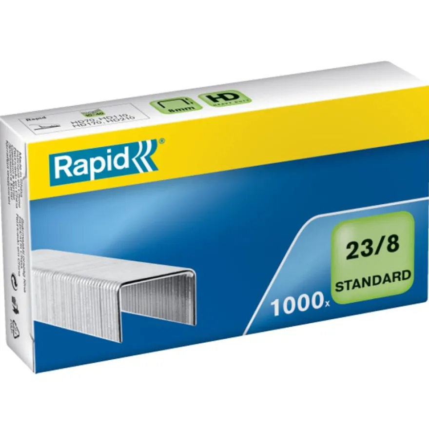 Rapid - Boîte de 1000 Agrafes 23/8 - jusqu'à 40 feuilles - acier galvanisé