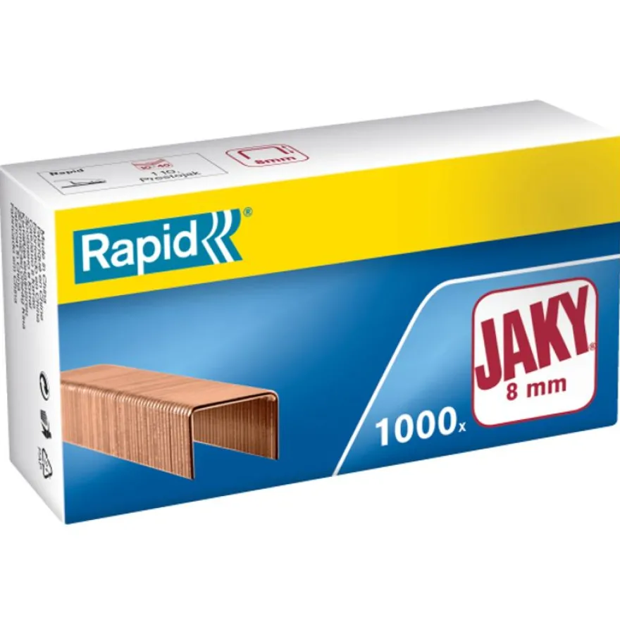 Rapid - Boîte de 1000 Agrafes JAKY 8 - cuivrées