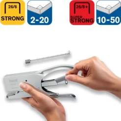 Rapid - Pince Agrafeuse Classic K1+ chromée - capacité de 50 feuilles - agrafes 26/6 ou 26/8+