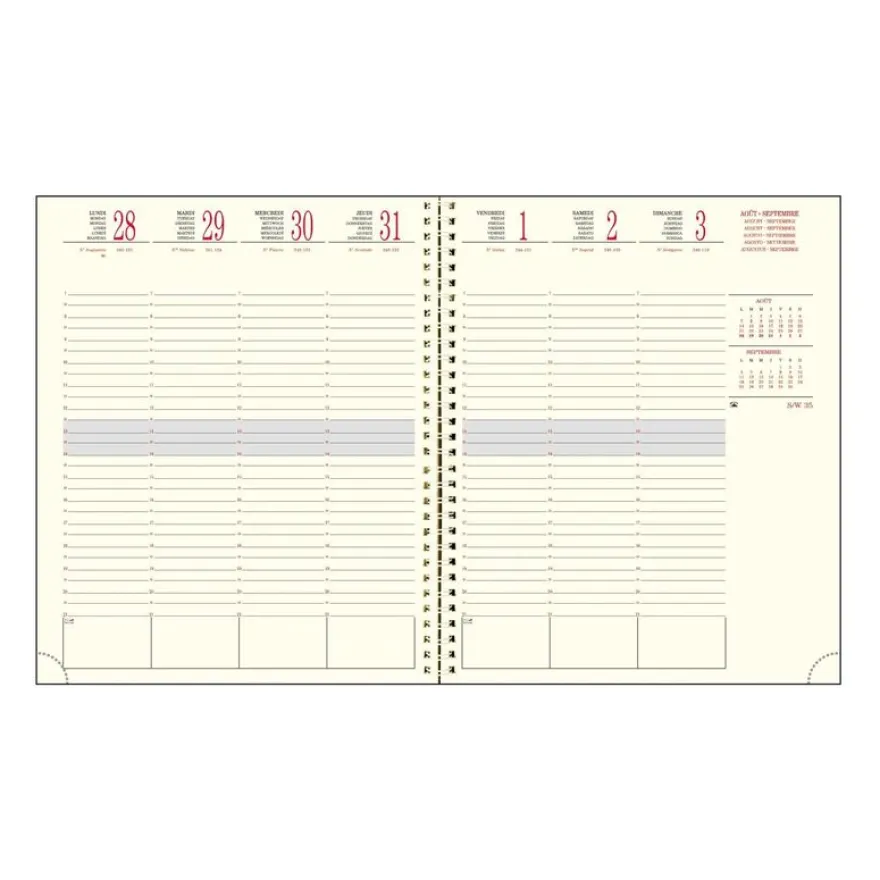 Recharge pour agenda SAD 22S 16 mois - 1 semaine sur 2 pages - 18,5 x 22,5 cm - Exacompta