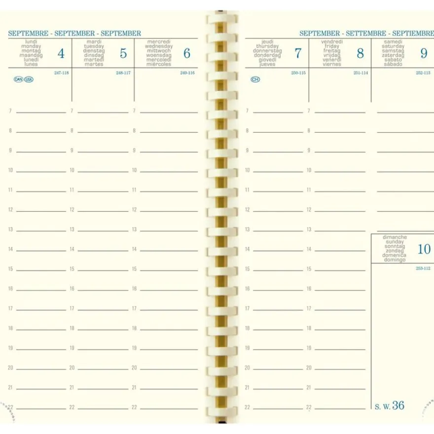 Recharge pour agenda SAD 16S 16 mois - 1 semaine sur 2 pages - 9 x 16 cm - Exacompta