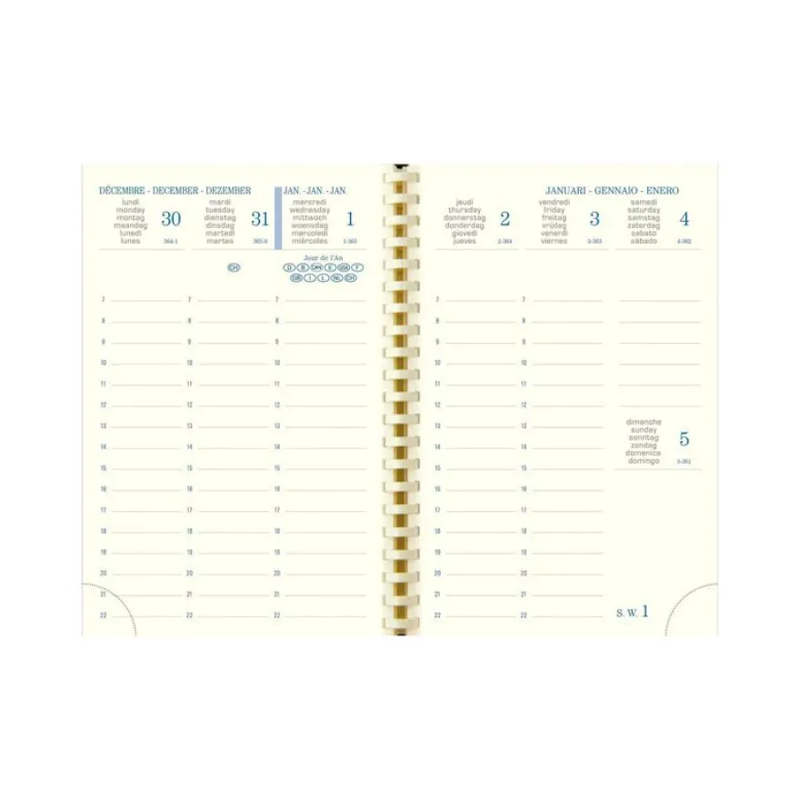 Recharge pour agenda SAD 13S 16 mois - 1 semaine sur 2 pages - 9 x 13 cm - Exacompta