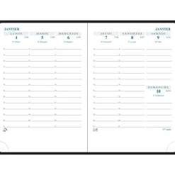 Recharge pour agenda SAS 13 - 1 semaine sur 2 pages - 9 x 13 cm - Exacompta