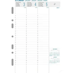 Recharge pour organiseur Exatime 21 - 16 mois- 1 semaine sur 2 pages à la verticale - 14,2 x 21 cm - Exacompta