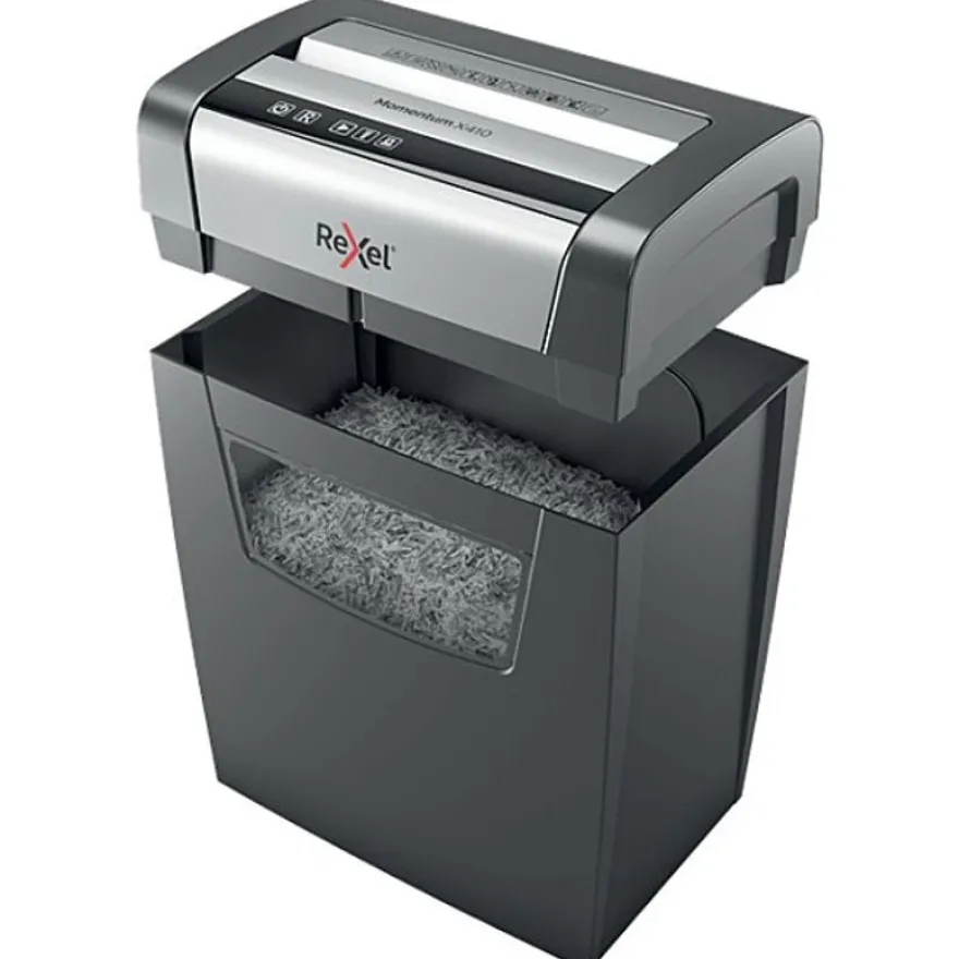 Rexel Momentum X410 - Destructeur de documents - découpage en particules - 10 feuilles - Corbeille 23 litres