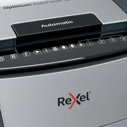 Rexel Optimum Auto+ 300M - destructeur de documents coupe croisée microparticules - 300 feuilles - Corbeille 60 litres
