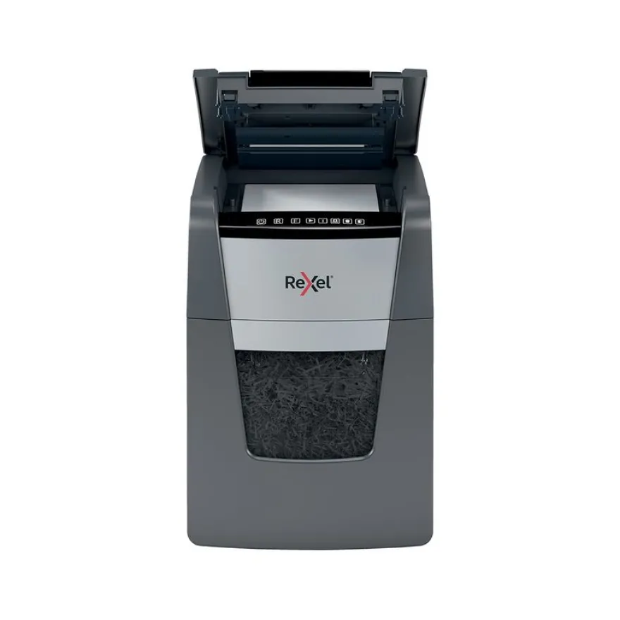 Rexel Optimum Auto+ 100M - destructeur de documents coupe croisée microparticules - 100 feuilles - Corbeille 34 litres