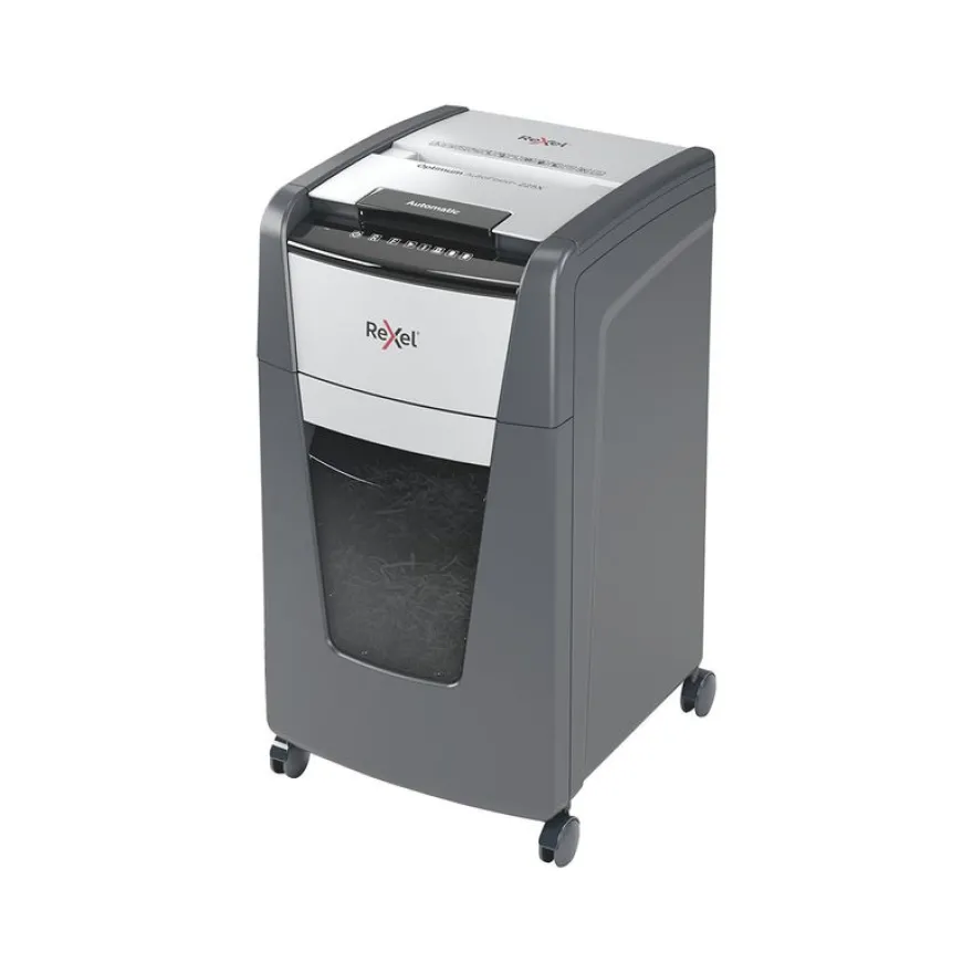 Rexel Optimum Auto+ 225X - destructeur de documents coupe croisée - 225 feuilles - Corbeille 60 litres
