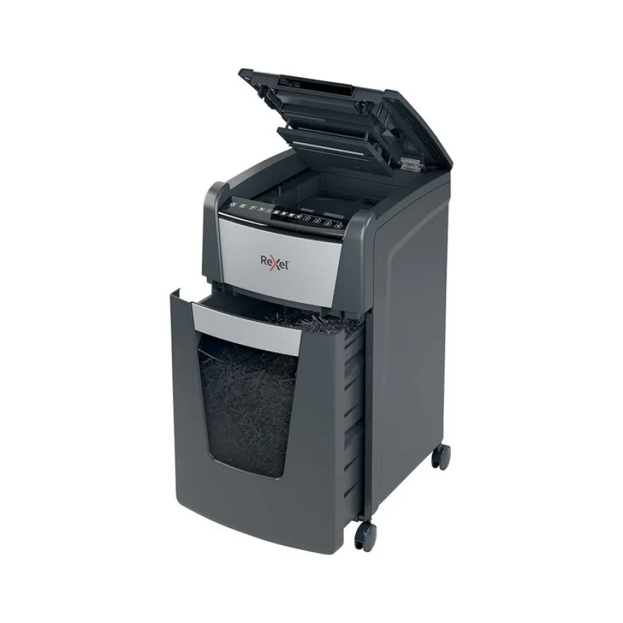 Rexel Optimum Auto+ 300X - destructeur de documents coupe croisée - 300 feuilles - Corbeille 60 litres