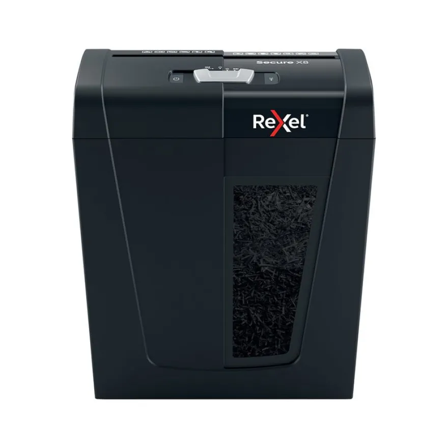 Rexel Secure X8 - destructeur de documents coupe croisée - 8 feuilles - Corbeille 14 litres