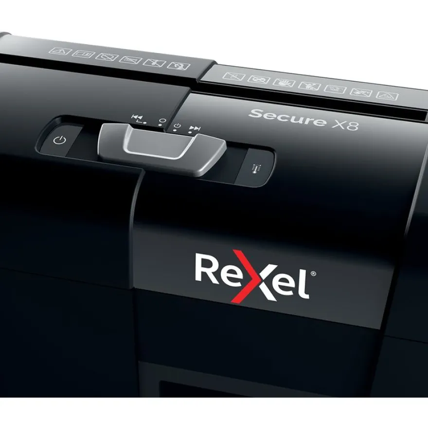 Rexel Secure X8 - destructeur de documents coupe croisée - 8 feuilles - Corbeille 14 litres